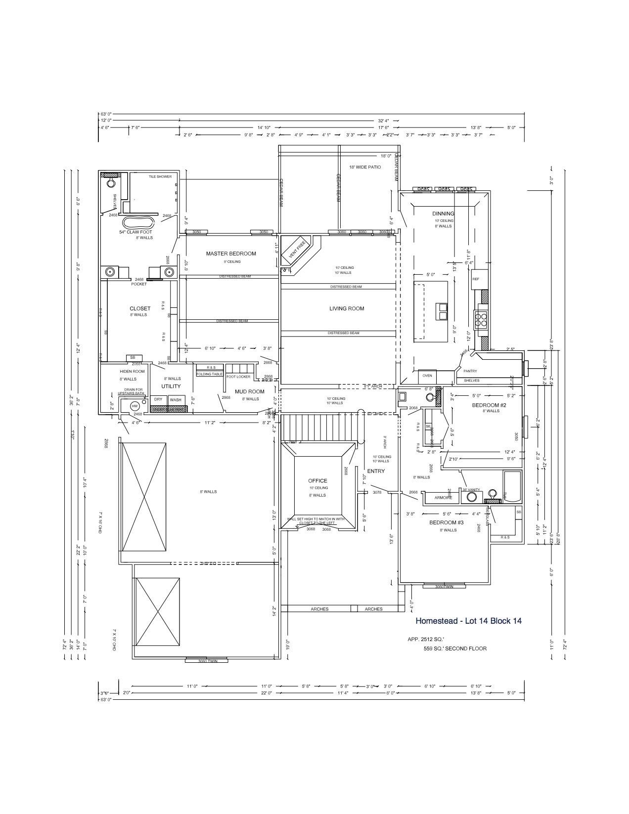 Homestead - Lot 14 Block 14 - First Floor Plan